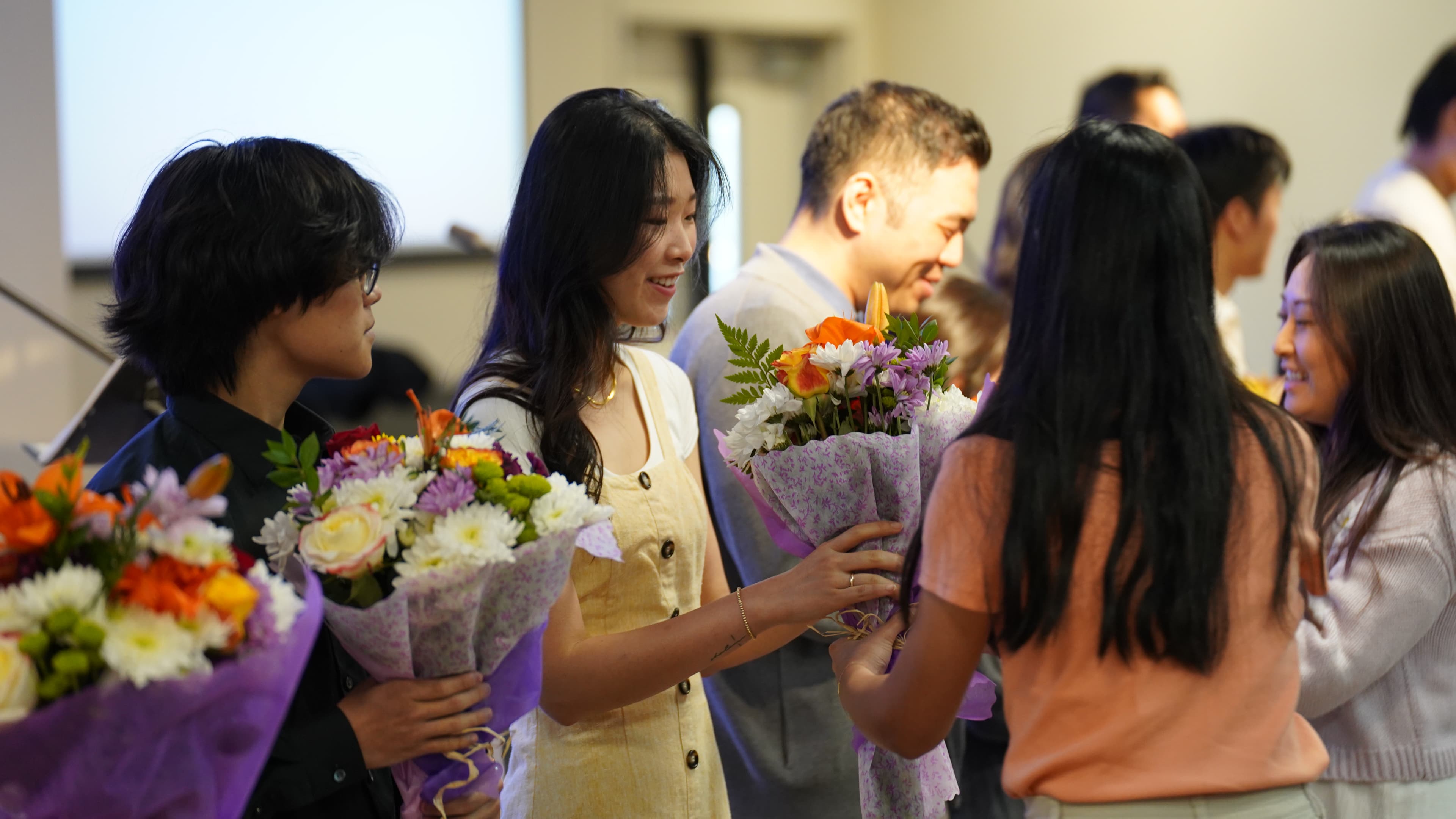 members with flowers